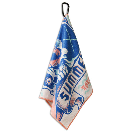 Hanging view of Utility Towel with 'Endless Summer' graphic