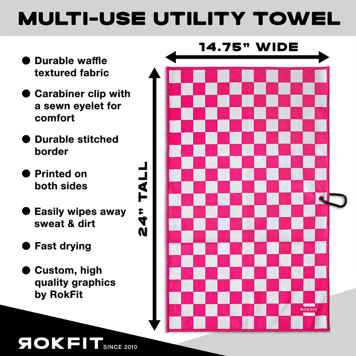 Utility Towel - Pink Checker