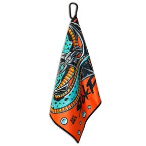 Hanging view of Utility Towel with 'Prepare For The Unknown' graphic